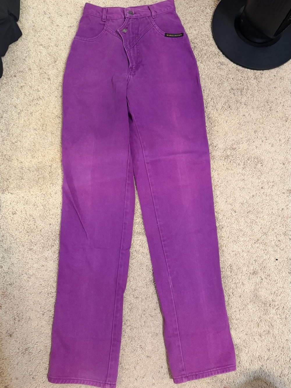 Vintage Women's Rockies Purple Jeans Bareback Size 23 L 34 - Picture 2 of 9